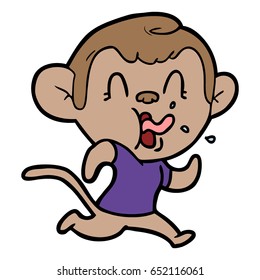 crazy cartoon monkey running