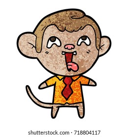 crazy cartoon monkey in shirt and tie