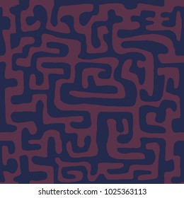Crazy Cartoon Pattern. Seamless Graffiti Background with Scribbled Tangled Lines, Looking Like Labyrinth. Organic Hippie Style.