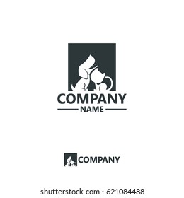 Crazy Cat Dog Logo Template