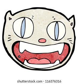 crazy cat face cartoon