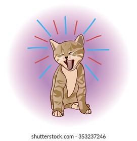 crazy cat illustration