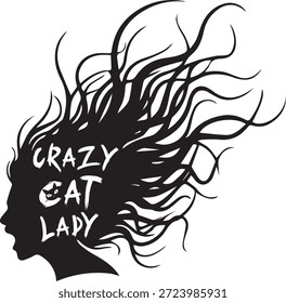Crazy Cat Lady Design para uso digital e de impressão
