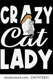 
Crazy Cat Lady eps cut file for cutting machine