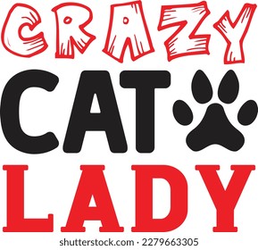 Crazy Cat Lady t shirt design