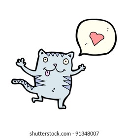 crazy cat in love cartoon