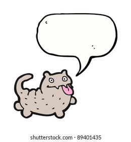 crazy cat with speech bubble cartoon