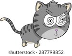 Crazy Cat Vector Illustration Art