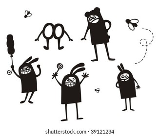 Crazy celebration. Vector illustration.