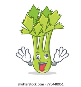 Crazy celery mascot cartoon style