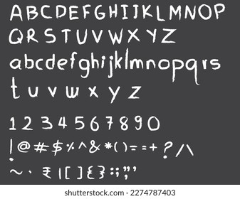 crazy Chalk, marker, or paint handwriting font roman alphabets  