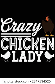 Crazy Chicken Lady Art eps cut file for cutting machine svg
