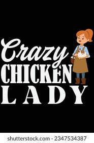 Crazy Chicken Lady eps cut file for cutting machine svg