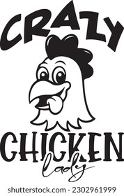 Crazy Chicken Lady chicken sign svg svg