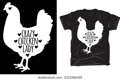 Crazy Chicken Lady T-shirt, Farm Shirt, Farmer T-shirt, Farmer Gift, Women T-shirt, Farmer Life svg
