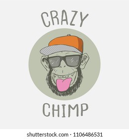 Crazy Chimp Illustration