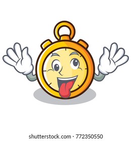 Crazy chronometer character cartoon style