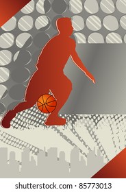 Crazy Circle Basketball Poster. Vector Illustration.