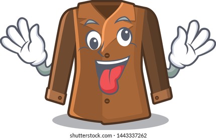 Crazy coat hung behind the cartoon door