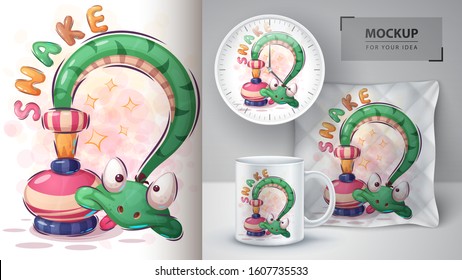 Crazy cobra poster and merchandising. Vector eps 10