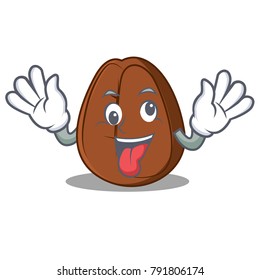 Crazy coffee bean mascot cartoon