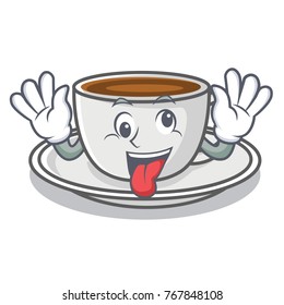 Crazy coffee character cartoon style