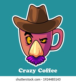 Crazy Coffee Illustration vector art