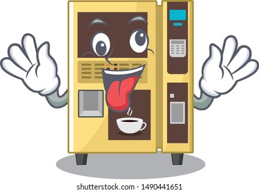 Crazy coffee vending machine in the cartoon