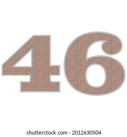 Ilustración de 46 vectores colorida y loca. Número Cuarenta Y Seis Con Patrón Colorido Aislado En Un Fondo Blanco
