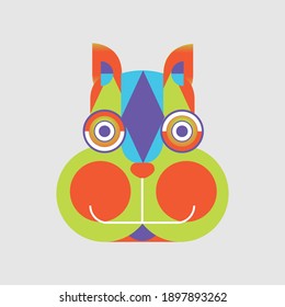 Crazy bunter Eichhörnchen. Grafisches Eichhörnchen