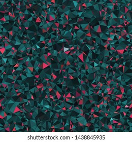 Crazy Colorful Triangles Texture Seamless Repeat Vector Pattern.  Abstract, Geometric, Detailed.  Huge repeat with thousands of elements.  Turquoise and red.  Generative Art.