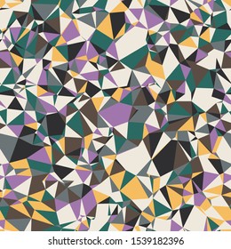 Crazy Colorful Triangles Texture Seamless Repeat Vector Pattern Bright Rainbow Colors.  Abstract, Geometric, Detailed.  Random.  Generative Art.