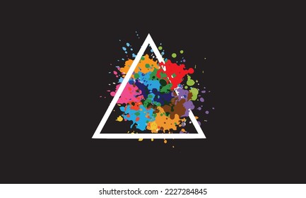 crazy colors in triangle on black background