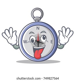 Crazy compass character cartoon style