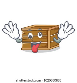 Crazy crate mascot cartoon style