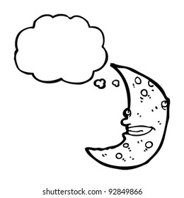crazy crescent moon cartoon character