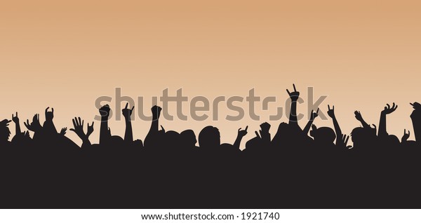 Crazy crowd silhouette cheering away.  Great\
background can be resized to your\
desire.