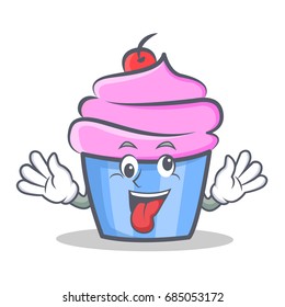 Crazy cupcake character cartoon style