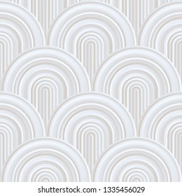 Crazy curves - tangled geometric pattern with pale pastel white colors. White and grey curvy lines. Abstract geo geometric technology background. White and grey shades background.