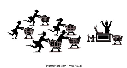 crazy customers on black friday day