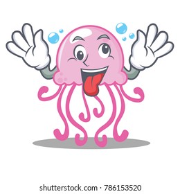 Crazy cute jellyfish character cartoon