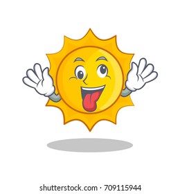 Crazy cute sun character cartoon