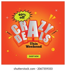 Crazy Deal Logo Design 40% Off