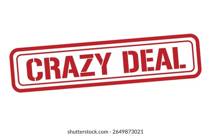 Vetor de texto de carimbo vermelho CRAZY DEAL, carimbo
