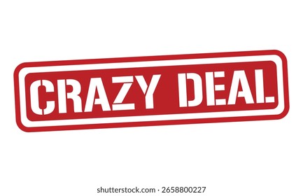 CRAZY DEAL Vector de texto de sello rojo, sello de goma