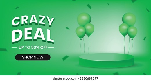 Crazy deal Vektorbanner-Illustration