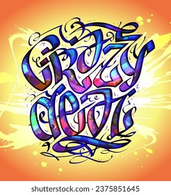 Crazy deal web banner with hand drawn calligraphy lettering
