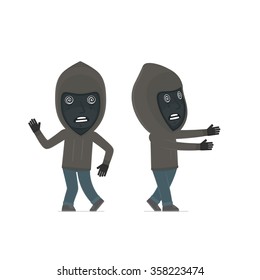 Crazy and Deranged Character Anonymous Hackers in strange pose under hypnosis. for use in presentations, etc.