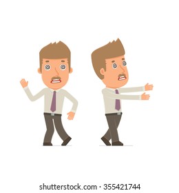 Crazy and Deranged Character Broker in strange pose under hypnosis. for use in presentations, etc.