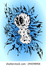 Crazy design fantasy octopus illustration